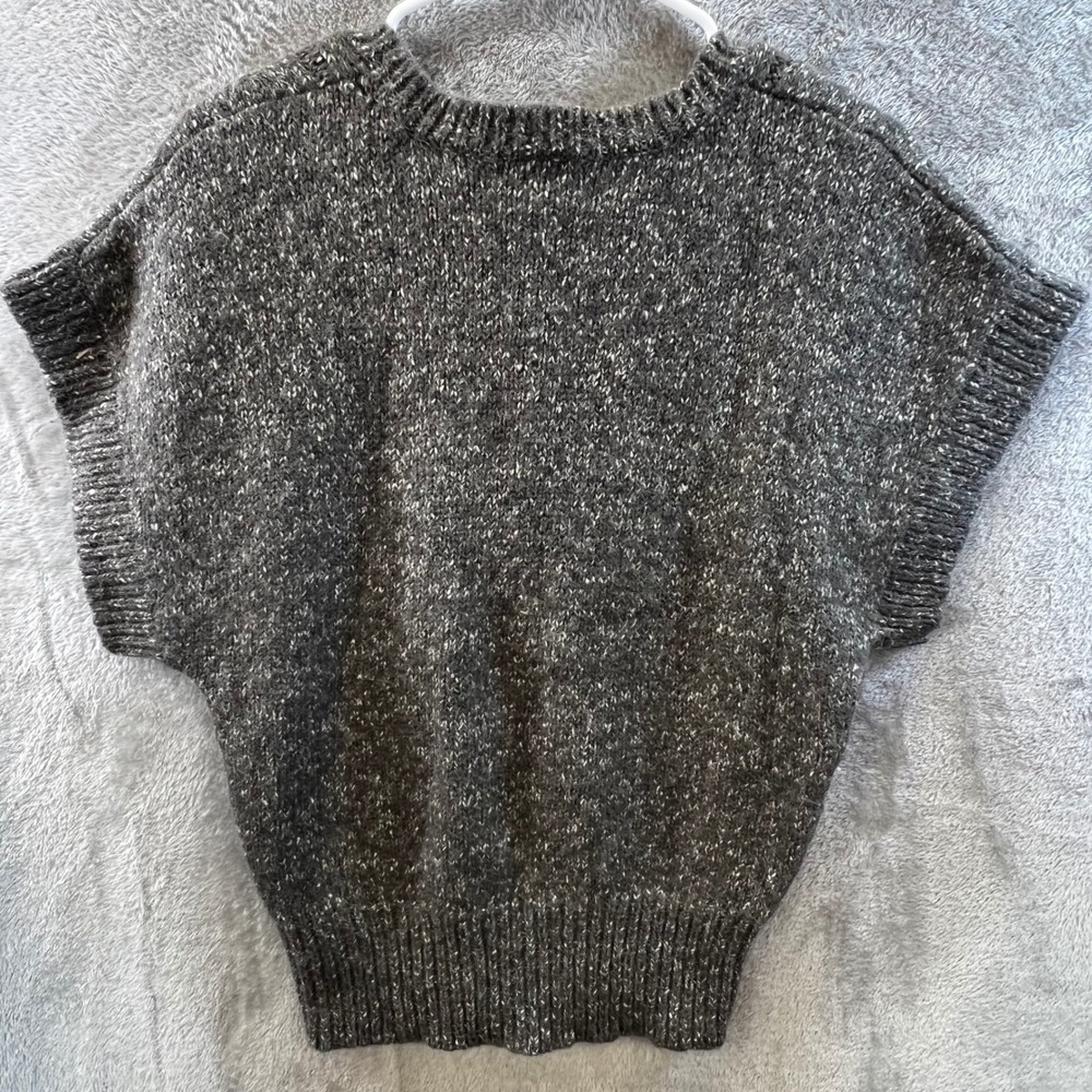 Ruby Moon Gray Cable Knit Cap Sleeve Sweater Alpa… - image 5